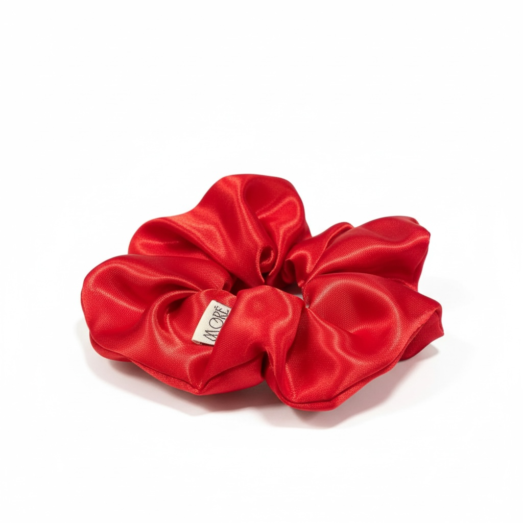 Scrunchie Satin Rojo