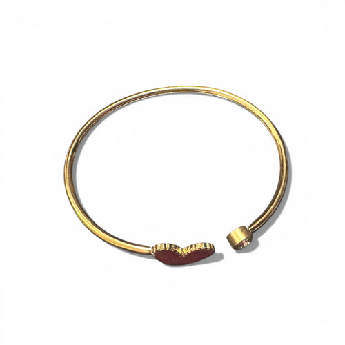 Brazalete Dorado Corazón Rojo