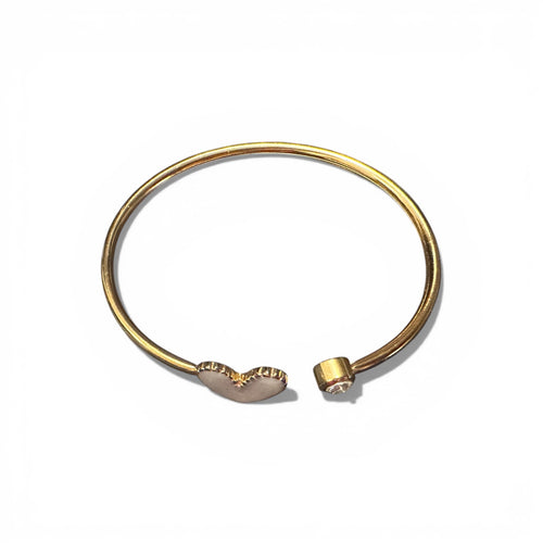 Brazalete Dorado Corazón Blanco